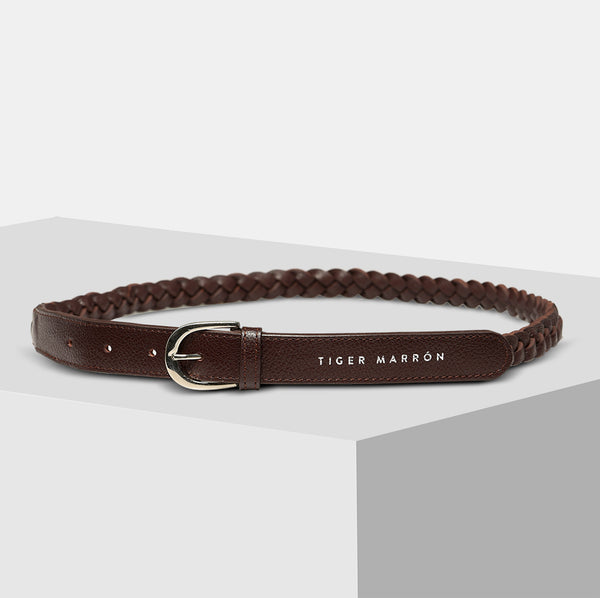 Skinny Mini - Premium Leather Belt for Women, Wine Brown – Tiger Marrón