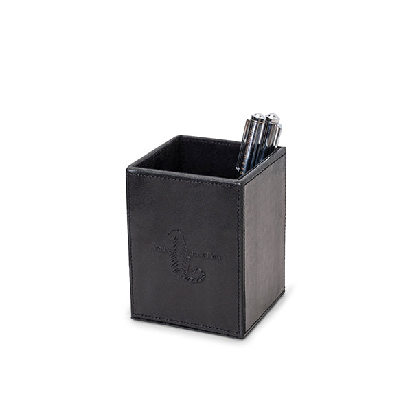 black leather office desk accessories