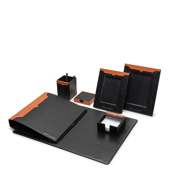 Black Tota Handicraft Luxury Office Set Office Supplies Set Leather Desk  Organizer Office Organizer 