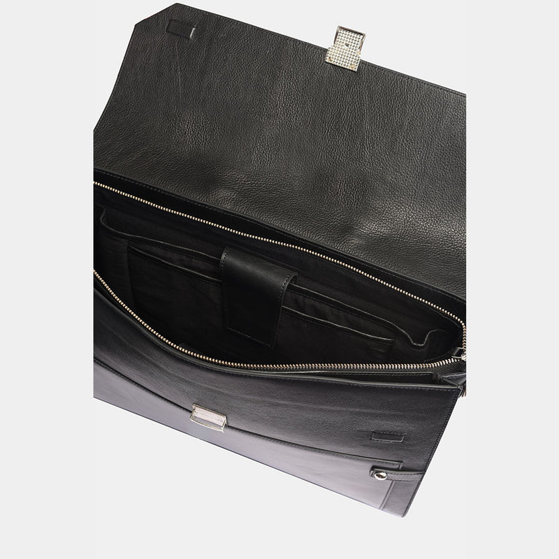 Buy The Money Maker â€“ Black Leather Laptop Bag Online in India ...