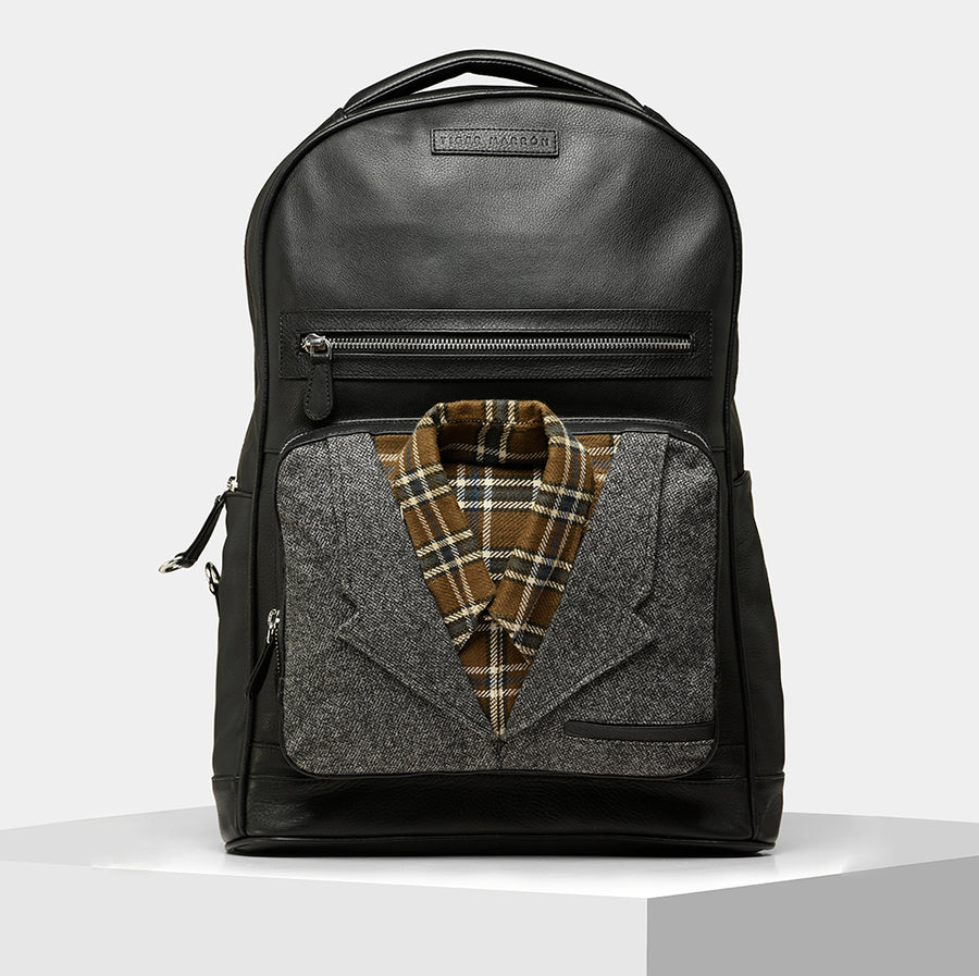 Buy Baller Shot Collar Black Leather Backpack for Men Online in India Tiger Marron