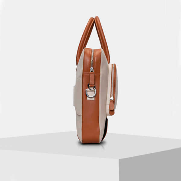 Laptop Bag - Cream & Orange