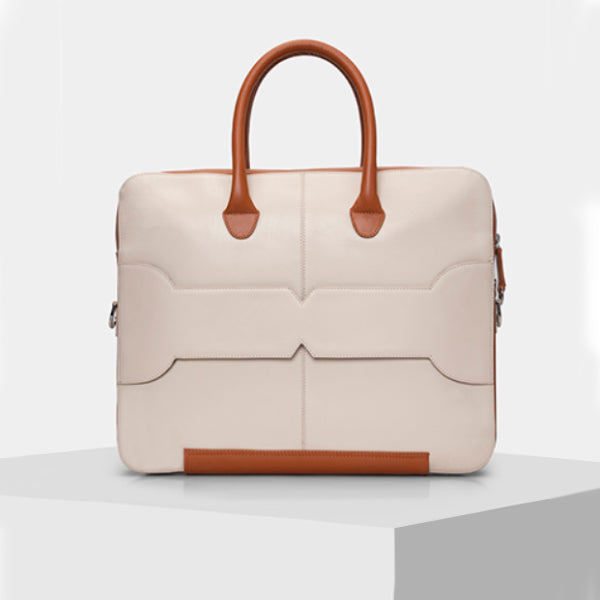 Laptop Bag - Cream & Orange