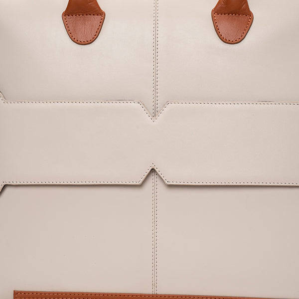 Laptop Bag - Cream & Orange