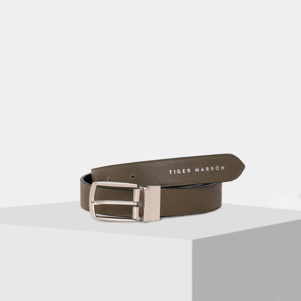 Black and olive green Leather belt