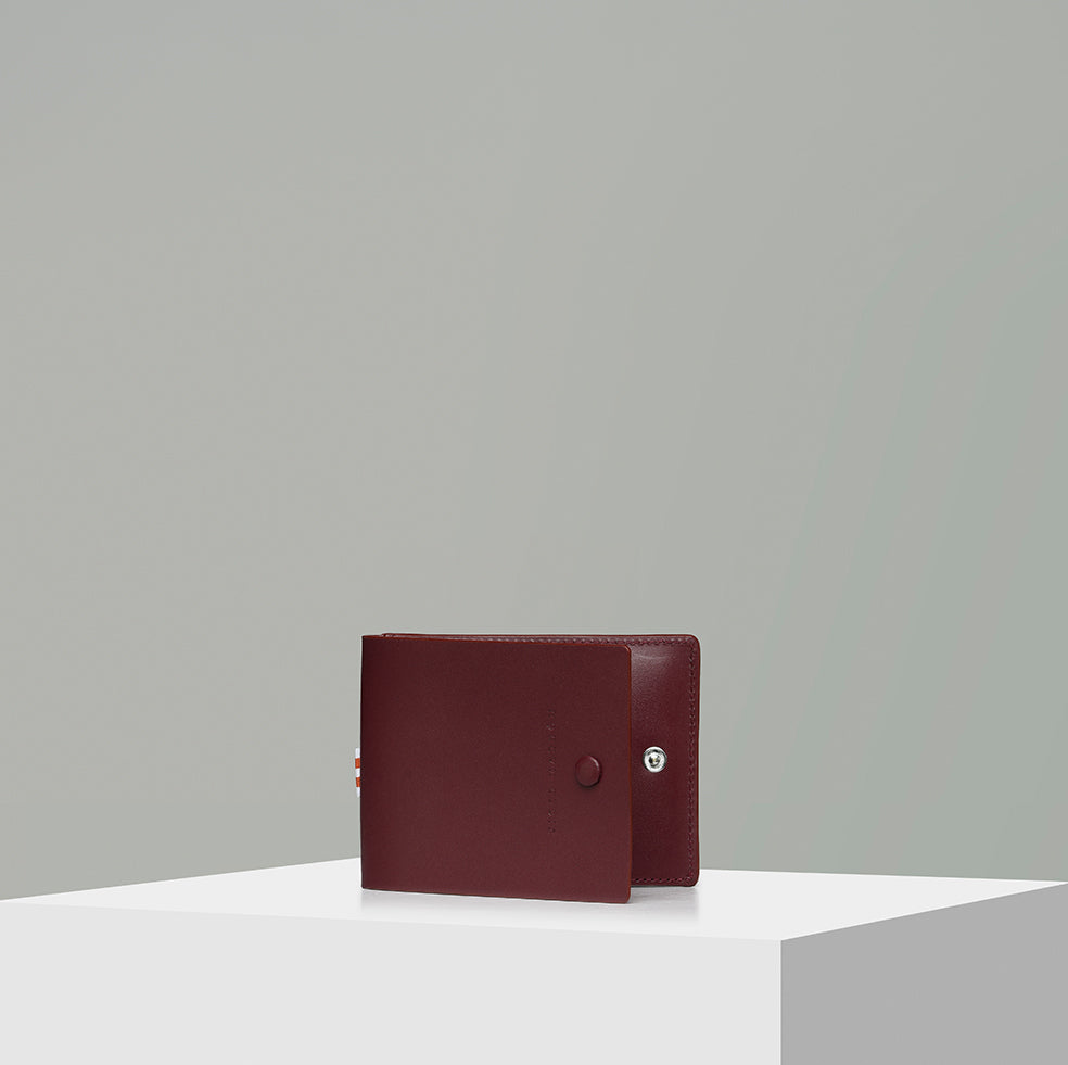 men Leather Wallet - BURGUNDY