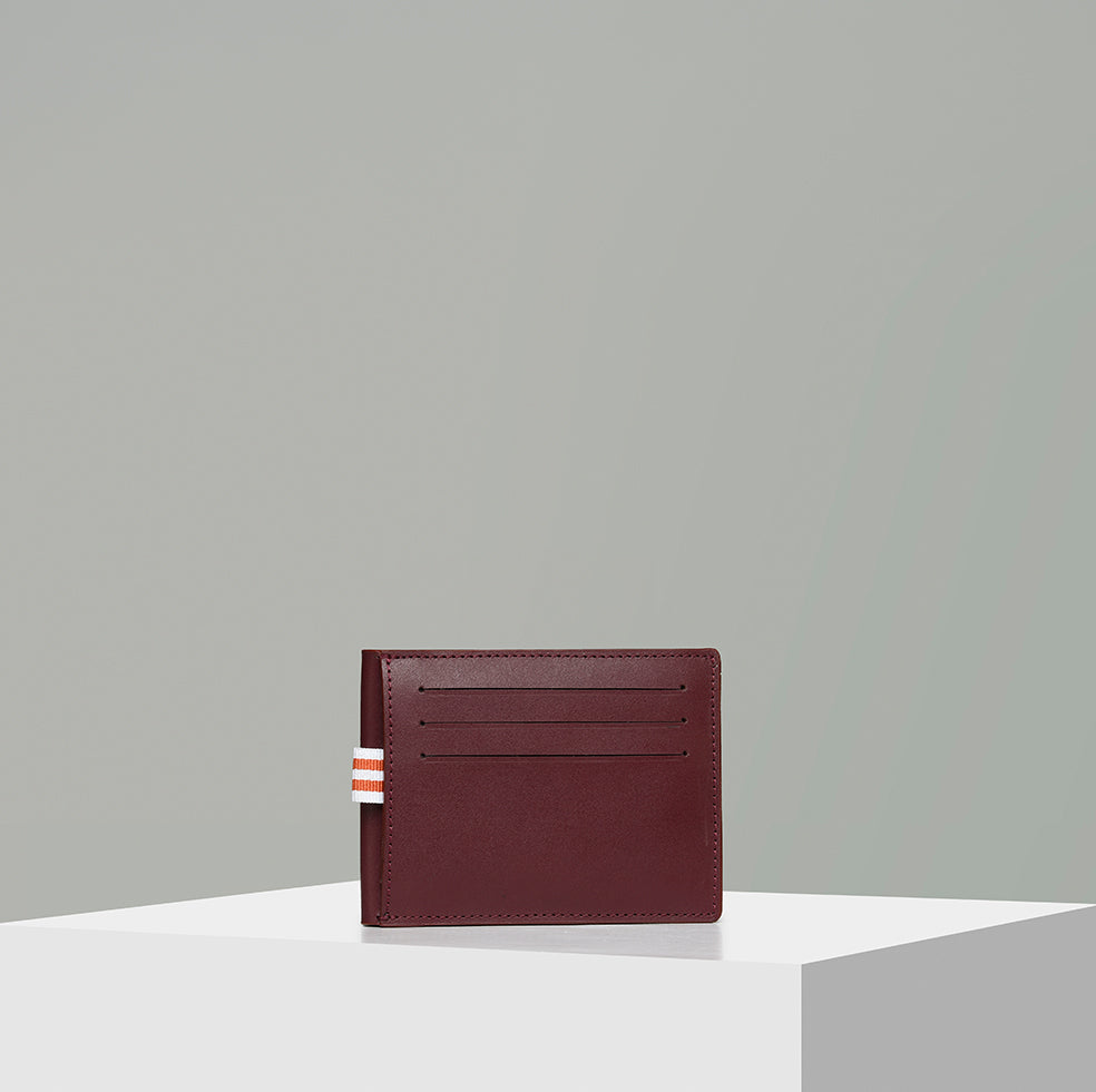 men Leather Wallet - BURGUNDY