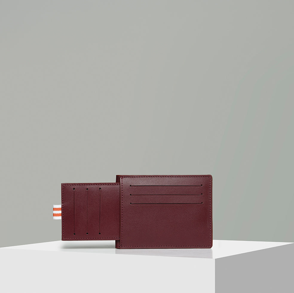 men Leather Wallet - BURGUNDY