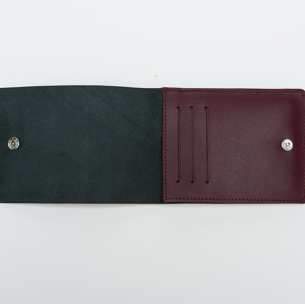 men Leather Wallet - BURGUNDY