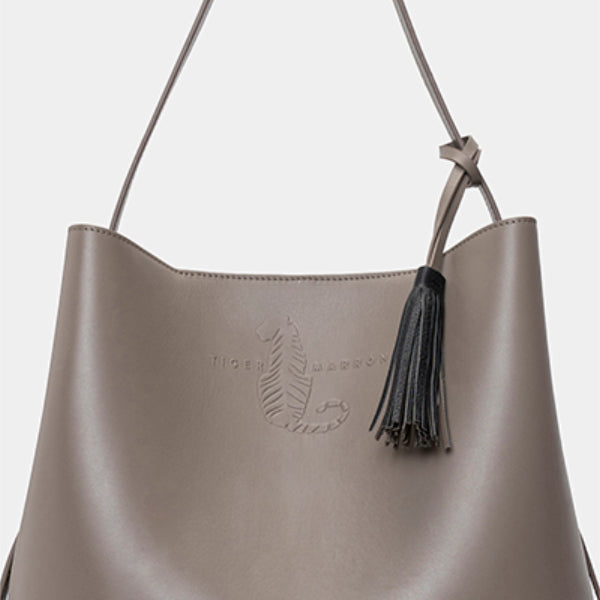 Tote Handbags - GREY & BLACK